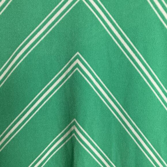 Susan Graver Womens Green Chevron Liquid Knit Dolman Sleeve Top Size 2X Stretchy - Picture 10 of 10